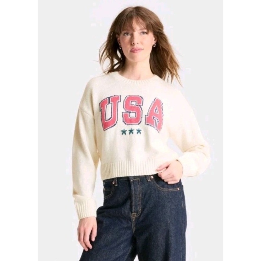 Women's USA Graphic Sweater - Off-White M